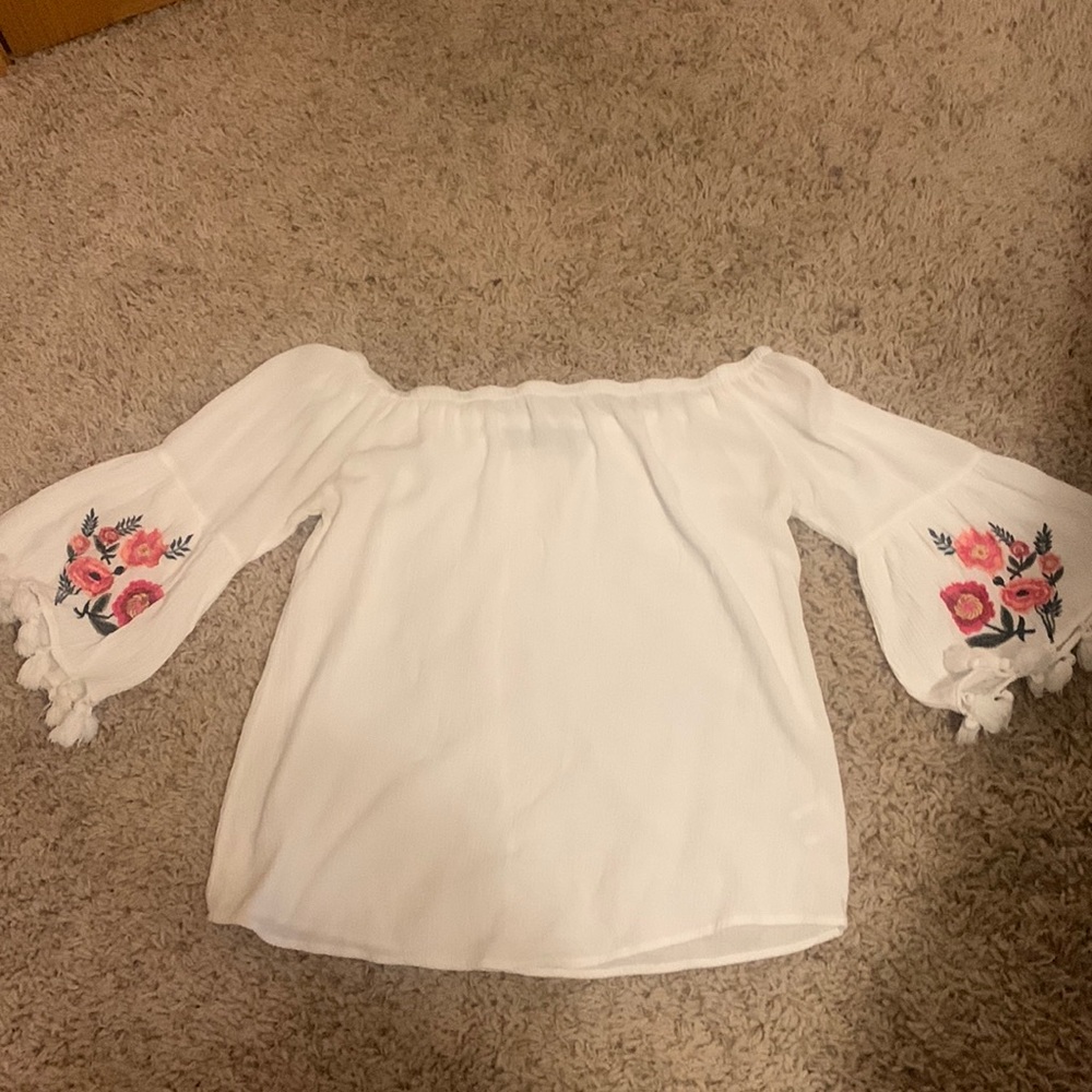 white off the shoulder top